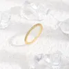 Anillos de racimo Anillo de compromiso simple de moda para mujeres Zircon Micro Inlaid Rose Chapado en oro