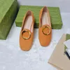 Luxury designer shoes New style loafers women shoes calfskin Casual shoes Metal buckle Mules Fashion casual shoes size34-42