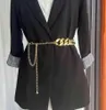 Złoty łańcuch cienki pasek dla kobiet mody metalowe łańcuchy talii damskie sukienka spódnica dekoracyjny pasek punkowy akcesoria biżuterii g24762643