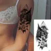 Tatuagens temporárias Tatuagem temporária Tattoo Tattoo 3D Lace Rose Flower Tattoos Line Lotus Art Arm Arm de manga falsa Tatoo Mulheres homens Z0403