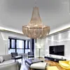 Lustres Chrome gland chaîne en aluminium lustre salon 2023 LED lumières chambre décoration décor à la maison salle à manger éclairage intérieur