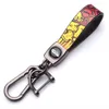 Keychains Car Door Lock Keychain Simple Strong Carabiner Buckle Graffiti Condole Belt Key Chain Ring Detachable Keyring Holder