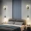 Lampada da parete Nordic comodino appeso creativo oro nero alluminio LED luce camera da letto soggiorno corridoio luci interne