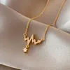 Luxury Non Tarnish 18K Gold Plated Crescent Fishtail Heart Pendant Women 316L Stainless Steel Necklace Jewelry