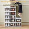 Clothing Storage 1 Piece Shoe Box Installation-Free Foldable Organizers Sturdy Clear Plastic