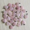 Fubaoying fascino naturale cuore pietra pendente 30 pz / lotto rosa accessori moda cristallo di quarzo 20mm vendita per creazione di gioielli 201277P