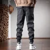 Pantalon pour hommes Automne Black Stripe Hommes Streetwear Casual Baggy Harem Broderie Sports Taille élastique Cordon de serrage Pantalon de jogging