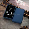 Jewelry Stand 12Pcs Square Paper Packaging High Quality 7X9X3Cm Blue Necklace Ring Earrings Bracelet Gift Box For Valentines Dhgarden Dhy1R