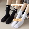 Kadın Çorap Alobee Saf Pamuk Sevimli Karikatür Yaz Boyutsal Çift Çoraplar Moda Manyetik Eşleme Tutma Orta Tüp
