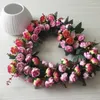 Декоративные цветы 36 см европейский симулятор в форме сердца розовые венок свадебная вечеринка