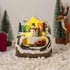 Dekofiguren Weihnachtshaus Dorf Lichtornament Figur Snow30th Geschenke Jahrestag Paare Musical Beleuchteter Zug Winter beleuchtet