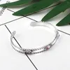 Bangle Women Jewelry srebrne mankiety Bransoletki stali nierdzewne Inkrustowane kryształowe bransoletki na prezent ślubny żeński