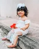 Clothing Sets Toddler Kids Baby Girl Style White Lace Floral Tops Long Skirt Adorable 2Pcs Outfit Princess Clothes