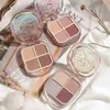 Eye Shadow Enamel Rose Eye Shadow Palette 4-color Earth Brown Shimmer Shine Matte Glitter Eyeshadow Blush Eye Base Pigments Makeup Cosmetic 231102