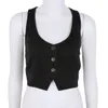 Damen Westen Ankunft Damenmode V-Ausschnitt ärmellos Button-Down tailliert Racerback klassische Weste Hemden separate Weste für formelle Kleidung 230403