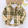 Enfants Chemises Mode Garçons Chemise Classique Plaid Enfants Toddler Infant Chemises À Manches Longues Vêtements En Coton Pour Enfants Bébé Garçon Fille Blouses Tops 230403