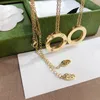 Kvinnor Circlr hänge halsband älskar keltiska smycken halsband festgåvor 18k guld långa kedjor mode kvalitet halsband våren par smycken kedja med låda