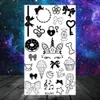 5 PC Temporära tatueringar astronautstjärnor Moon Sun tillfälliga tatueringar för kvinnors tjejfjärilfjäderbokstäver Fake Tattoo Neck Arm Hands Small Tatoos Z0403