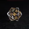 الخرزات أخرى من الكريستال البيضاء DND مجموعة الأزهار المصنوعة يدويًا شعار D20 D6 polyhedral لـ TRPG COC DD Games Table Gamesothery