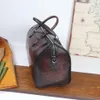 Bolsa de viagem artesanal pura, couro de bezerro importado italiano, método antigo, polido à mão, itens essenciais para viagem