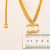 18 Karat vergoldete Luxus-Marken-Designer-Doppelschicht-Anhänger-Halsketten, Edelstahl, Buchstabe, Pullover, Halsband, Anhänger, Kette, Schmuck, Accessoires, Geschenke