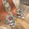Crystal High Goblet Buckle Strange Heel Women Sandals Sexy Back Strap Pointed Toe Summer Dress Party Shoes 594 803