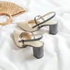 Сандалии, модная обувь для туфель, летние элегантные туфли на массивном высоком каблуке с острым носком, однотонные женские туфли Baotou, Zapatillas Mujer