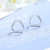 Hoop Earrings O Shape Bright Matte Solid Silver Thick Oval Geometric Minimalist Stars Design 2023