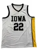2022 Ny NCAA Iowa Hawkeyes Baskettröja 22 Caitlin Clark College Storlek Ungdom Vuxen Vit Gul Rund Färg