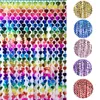 Party Decoration 1x2m Heart Backdrop Foil Tinsel Curtain Wedding Birthday Valentines Decorations Sequin Laser Rain Backgound Curtains