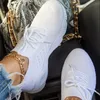 Casual lichtgewicht gebreide jurk sneakers flats plus size vrouwelijke tennis non slip dames sportschoenen