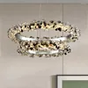 Chandeliers Simple Mix And Match Crystal Chandelier Living Room Ring Decorative Lights Luxury Stainless Steel Glossy Island LED