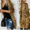 Women's Jackets Autumn Sexy V-collar Long-sleeved Buttoned Leopard Print For Jacket Chaqueta Mujer Coat Women