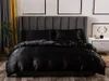 Zestaw luksusowych pościeli King Size czarny satynowy jedwabny łącznikowy łóżko Tekstyl Tekstyle Queen Size Cover CY2005198054091
