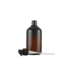 Бутылки для хранения 12 шт./Лот 300 мл/500 мл пустой коричневый пластиковый лосьон насос жидкий мыльный питомец