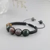 Bracelet en perles d'agates tissées à la main, en forme de lanterne Unique, 12mm, pour femmes et hommes, cadeau d'amitié, bijoux spirituels, brin 2023