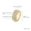 Fashion Hip Hop Rings Bling Iced Out Cuban Link Ring Micro Pave CZ Stone Ring For Women Man Accesorios