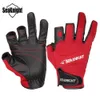 Gants de sport SeaKnight SK03 Sport Gants de pêche d'hiver 1PairLot 3 Gants en cuir respirant demi-doigts Néoprène PU Équipement de pêche 230403