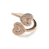 حلقات النطاق المثلجة out bling strugle cz ring gold silver color micro pave open six about square fashion women المجوهرات 231102