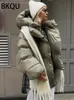 Parkas de plumón para mujer BKQU, chaqueta gruesa y cálida con burbujas, abrigo con capucha de manga larga para otoño e invierno, prendas de vestir acolchadas de algodón de calle 2023 231102