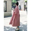 Damen-Trenchmäntel, rosa Jacken, Streetwear, lockerer Mantel, Midi-Länge, modische koreanische elegante Damen-Windjacke, lässige zweireihige Oberteile