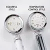 Bathroom Shower Heads Led Shower Head Turbocharger Color Changing Temperature Sensor Bathroom Shower Head High Pressure Water Saving Rainfall Faucet 231102