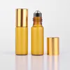 DHL 3ML 5ml 10ML Mini Roll On Glass bottle fragrance PERFUME Amber Brown THICK GLASS BOTTLES ESSENTIAL OIL Steel Metal Roller ball