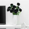 Decoratieve bloemen kransen kunstmatige zijden rozenbloemet realistische bloesem zwart hydrangea single halloween feestsimulatie