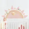 Adesivi murali Mezzo sole Carta decalcomania Sole Vinile Boho Nursery Baby Room Autoadesivo Camera da letto Home Decor 230403