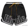 shorts design rhude shorts hommes Capsule shorts été pantalons de plage maille matériau respirant sueur lâche fitness basket-ball pantalon hommes court noir short taille