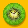 Horloges murales Fruit d'été disséqué en kiwi conçu d'horloge verte ronde rond tranche fraîche actinidia berry store décor art watch