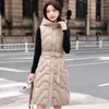 Chalecos de mujer chaleco largo cinturón abrigo invierno mujer puffer 2024 moda coreana con capucha outwear chaqueta sin mangas femenina