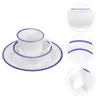 Servis uppsättningar bestick set dish cup camping bestick te mugg tefat melamin dekorativt kaffe