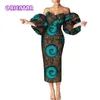 Ethnic Clothing African Dresses For Women Wax Print Maxi Dress Dashiki Fashion Lady Strapless Party Wear Plus Size 6XL WY9257